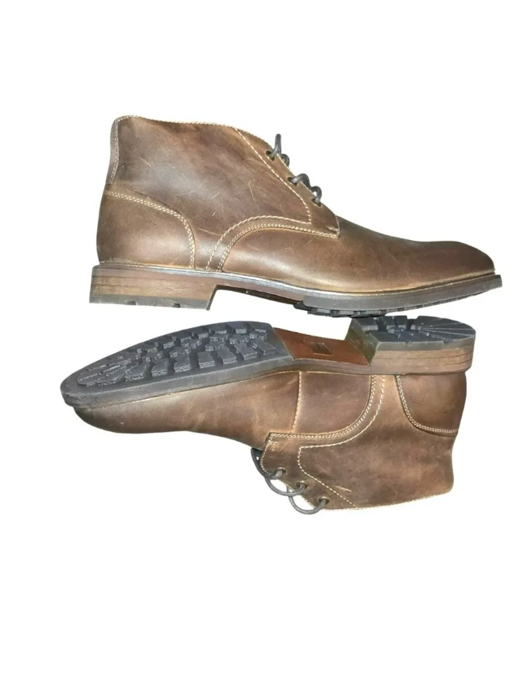 Florsheim Mens Lace-Up Leather Brown Chukka Boots Ortholite Size 10.5M CM2373